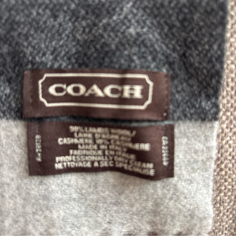 Coach lambswool scarf fringe made in Italy unisex - Picture 4 of 7